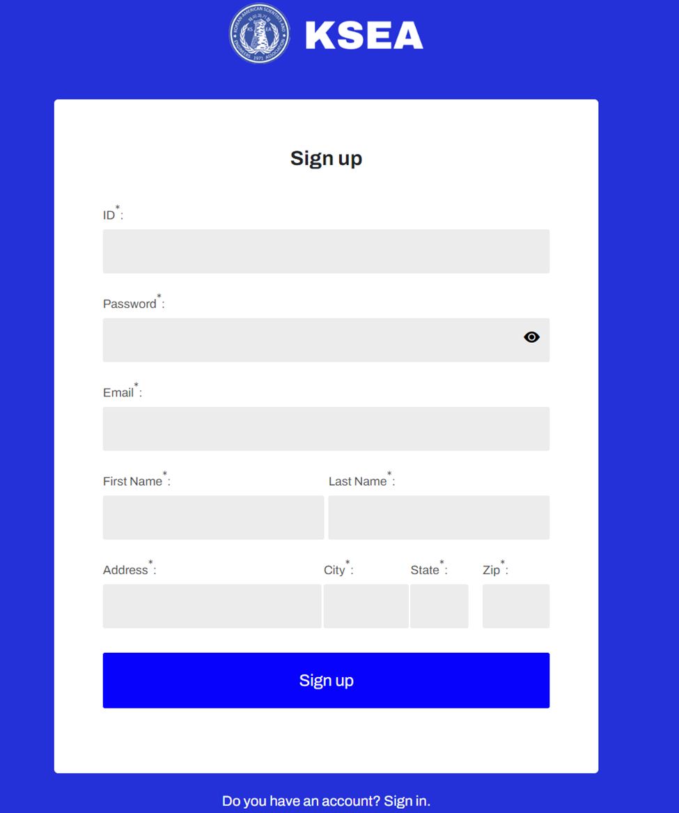 Step 1 Signup Form